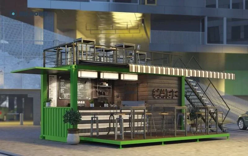 Do chiều cao thấp nên bên trong quán cafe container dễ bị bí bách, ngột ngạt nếu không được thiết kế khoa học