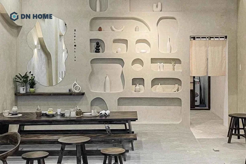 Khu vực workshop làm gốm chính là điểm nhấn của không gian quán Katasumi Cafe & Gốm