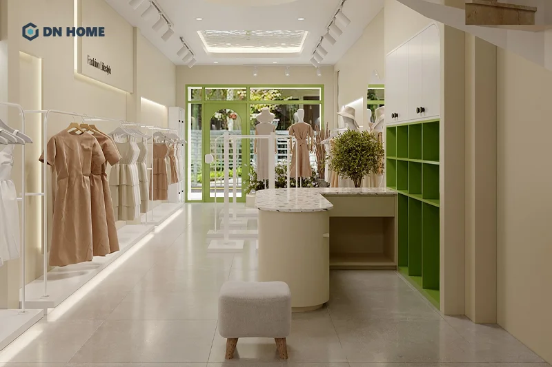 Trang trí cửa hàng theo phong cách Hàn Quốc thể hiện sự nhẹ nhàng, tinh tế của thương hiệu