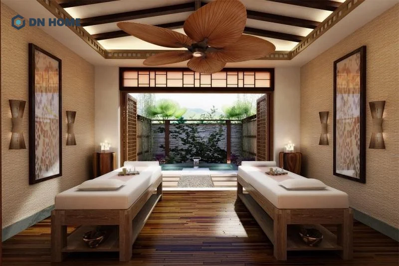 Nội thất spa vintage thường được làm từ vật liệu thân thiện với môi trường