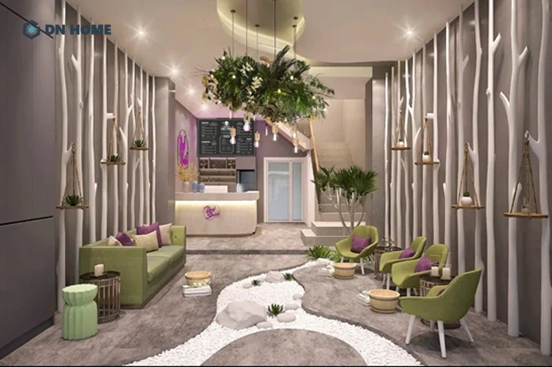Spa thiết kế trong phong cách Brutalism hướng đến vẻ đẹp mộc mạc, tạo cảm giác gần gũi với thiên nhiên