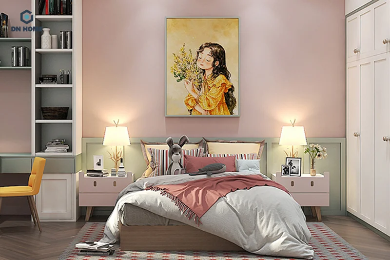 Nên treo ảnh canvas trong phòng ngủ để tạo điểm nhấn nổi bật cho không gian