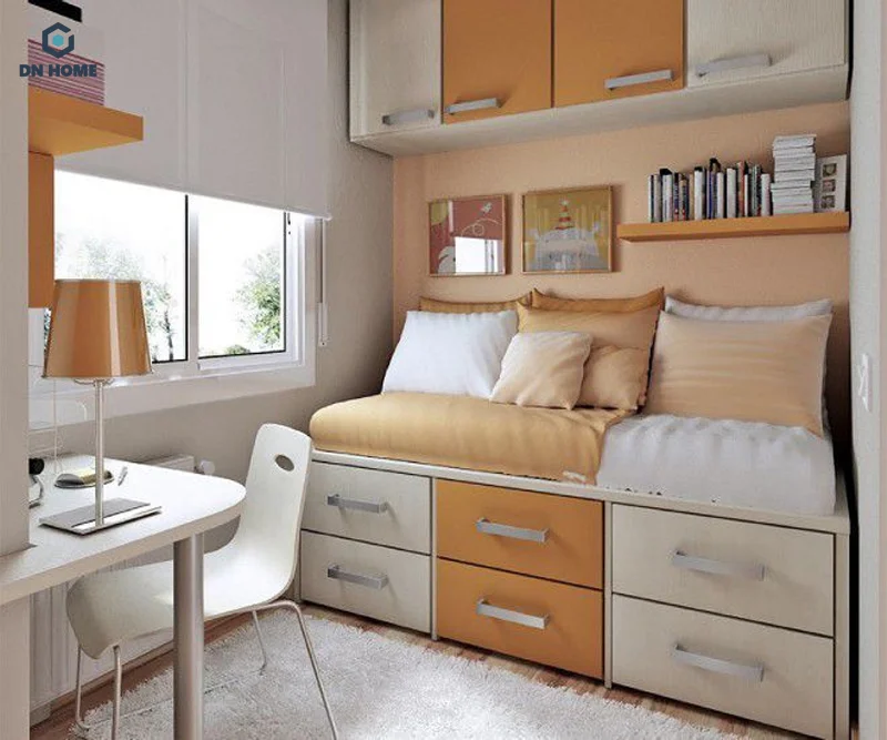 Mẫu phòng trọ không gác decor theo phong cách Hàn Quốc với tone màu pastel nhẹ nhàng làm chủ đạo