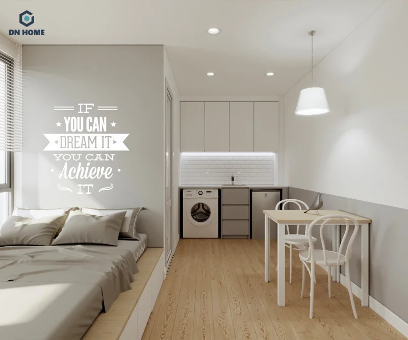 Mẫu decor phòng trọ không gác hiện đại, tiện nghi cho những bạn sinh viên muốn tối ưu không gian