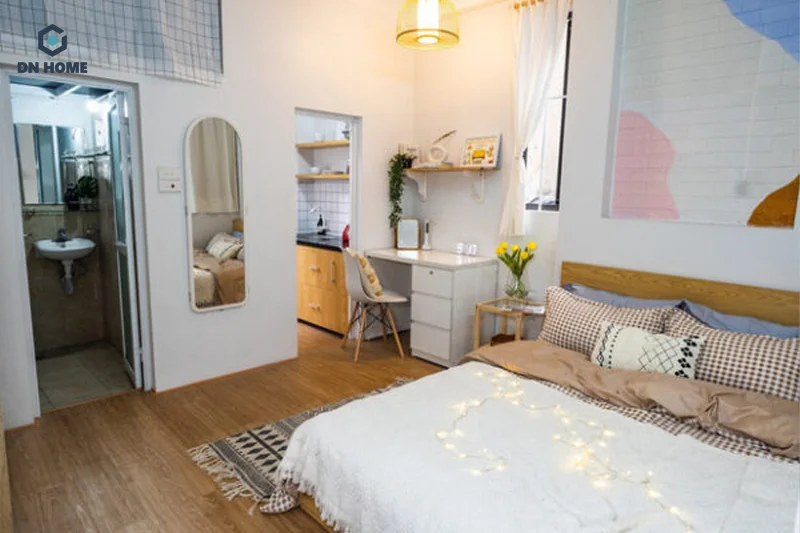 Mẫu phòng trọ sinh viên không gác được thiết kế theo phong cách scandinavian