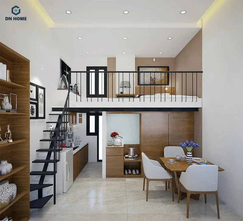 Vị trí phía dưới cầu thang phòng trọ cần tận dụng tối đa để tối ưu diện tích