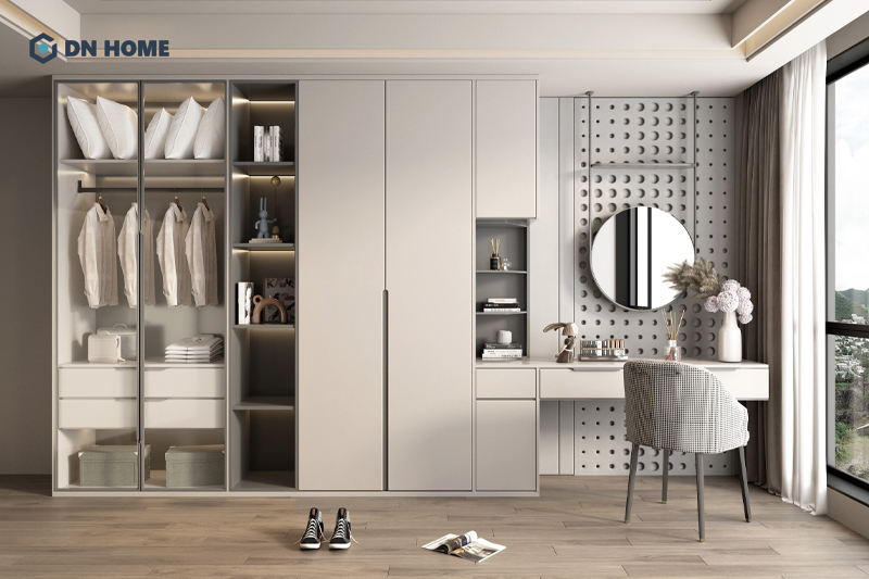 Tính toán kỹ lưỡng kích thước bàn trang điểm nhằm đảm bảo tính thẩm mỹ trong không gian phòng ngủ