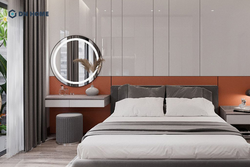 Mẫu bàn trang điểm treo tường phòng ngủ thiết kế đơn giản, hiện đại và tinh tế