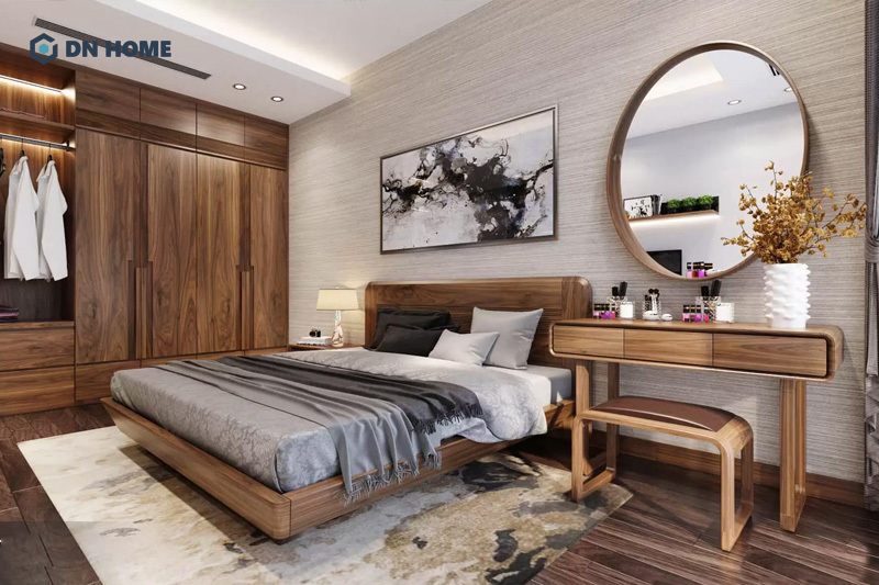 Bàn trang điểm gỗ tích hợp hộc tủ lưu trữ giúp tính tính tiện nghi trong sinh hoạt hằng ngày