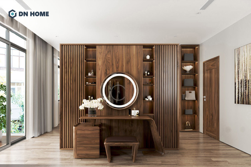 Mẫu thiết kế bàn trang điểm với kiểu dáng độc đáo, tạo điểm nhấn ấn tượng cho không gian nội thất