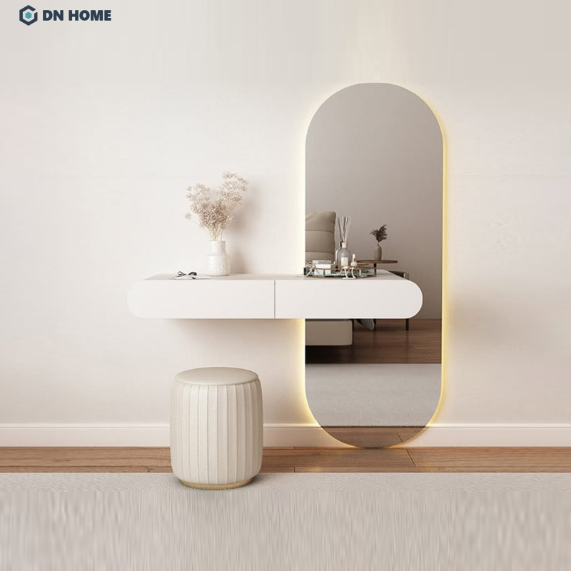 Bàn trang điểm treo tường có tính thẩm mỹ cao nhưng khả năng chịu lực kém