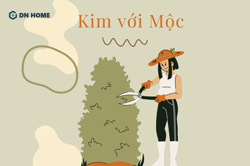 Mệnh Kim khắc với mệnh Mộc bởi kim loại có thể cắt, chặt đứt cây côi