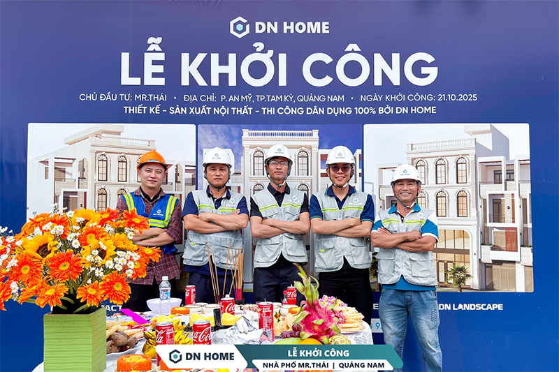 DN HOME tổ chức Lễ khởi công Xây nhà trọn gói - Nhà phố Mr. Thái tại P. Tam Kỳ, TP. Đà Nẵng