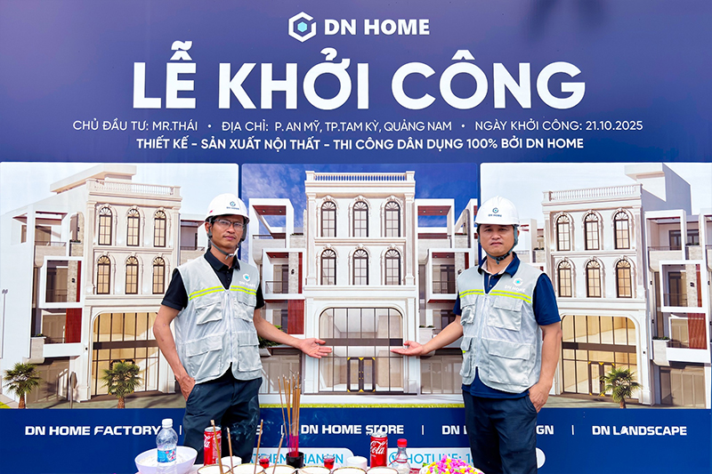 Lễ khởi công dự án nhà phố Mr. Thái đánh dấu cột mốc đầu tiên trong hành trình kiến tạo không gian sống đẳng cấp của DN HOME