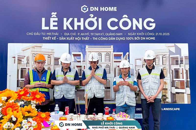 Bầu không khí trang trọng trong buổi Lễ khởi công dự án nhà phố Mr. Thái