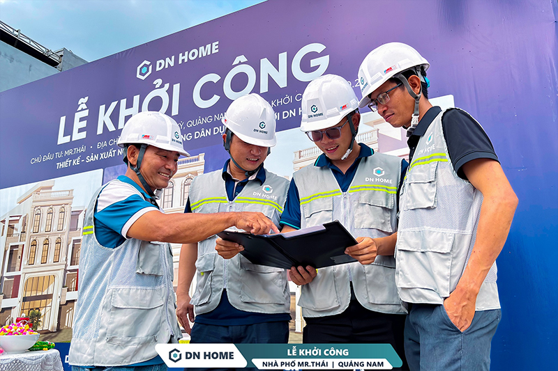Đội ngũ DN HOME nhanh chóng tiến hành triển khai các hạng mục thi công sau lễ khởi công