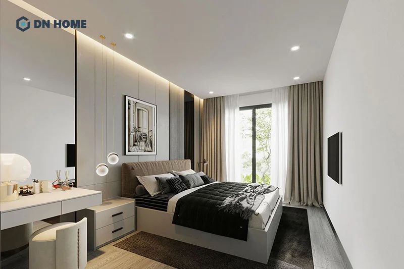 Thông thường trần thạch cao đơn giản sẽ kết hợp với hệ thống đèn ấn tượng để tạo điểm nhấn cho không gian