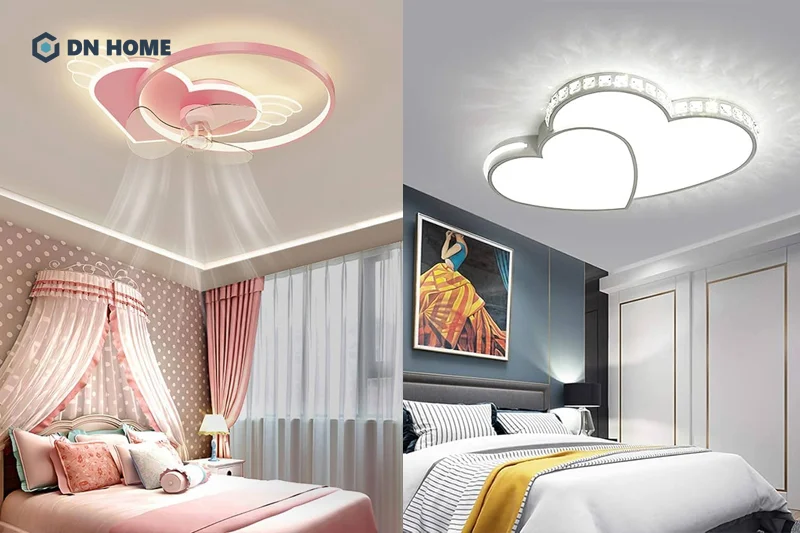 Nên tích hợp đèn LED ở khu vực hình trái tim trên trần thạch cao để nâng cao thẩm mỹ phòng ngủ