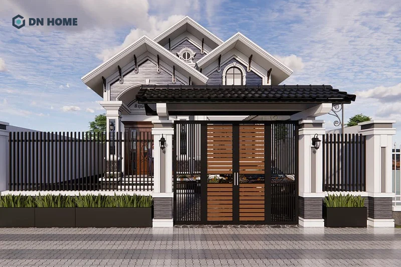 Trụ cổng nhà kiểu mái Thái được ứng dụng phổ biến nhất hiện nay bởi tính thẩm cao và ưu điểm bền