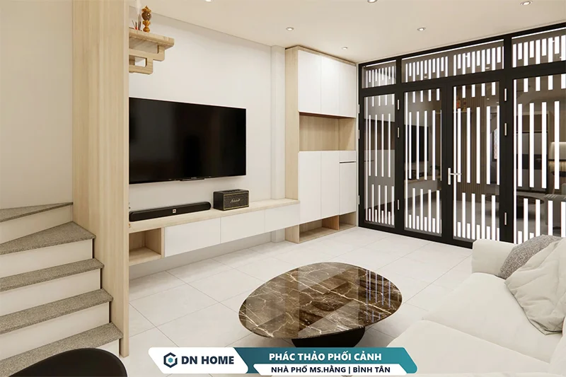 Nhà phố được Nội Thất Điểm Nhấn thi công theo phong cách hiện đại kết hợp sang trọng