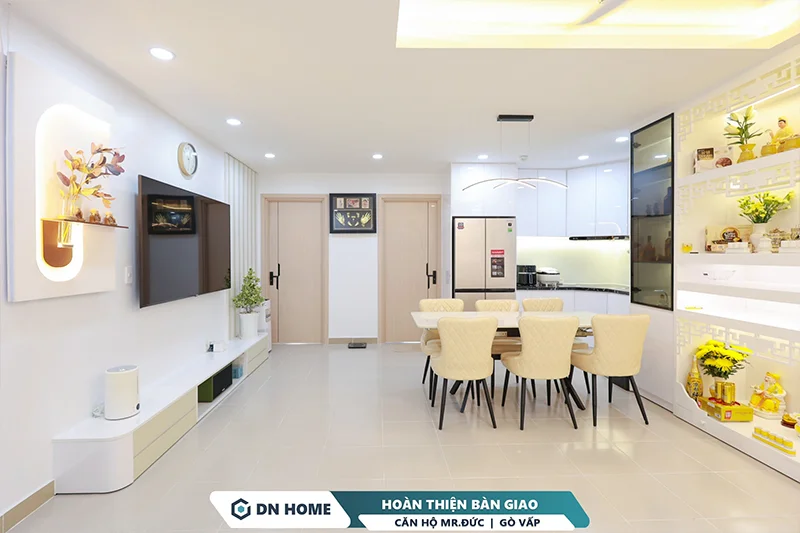 Căn hộ được Nội Thất Điểm Nhấn thi công chú trọng vào tính thẩm mỹ lẫn công năng