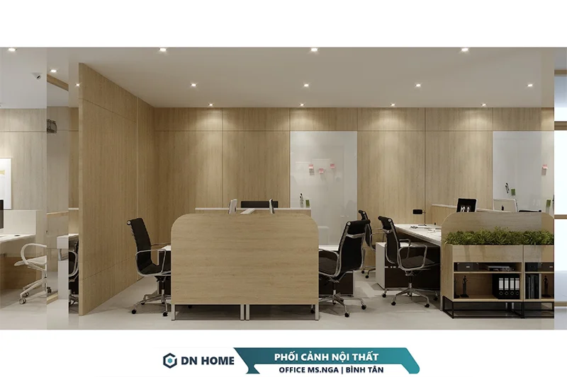 Nội Thất Điểm Nhấn thi công nội thất văn phòng Ms.Nga theo phong cách hiện đại, tối giản 