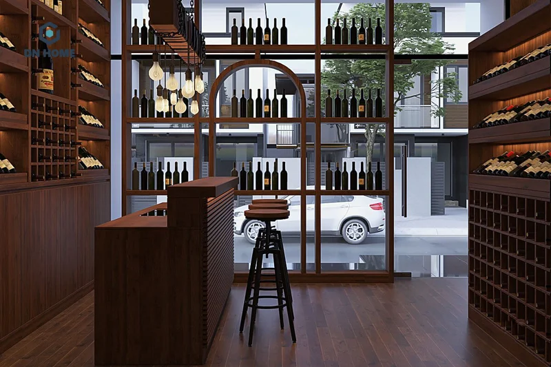 Khu vực nếm và thử rượu là không thể thiếu trong các cửa hàng rượu chuyên nghiệp, đẳng cấp