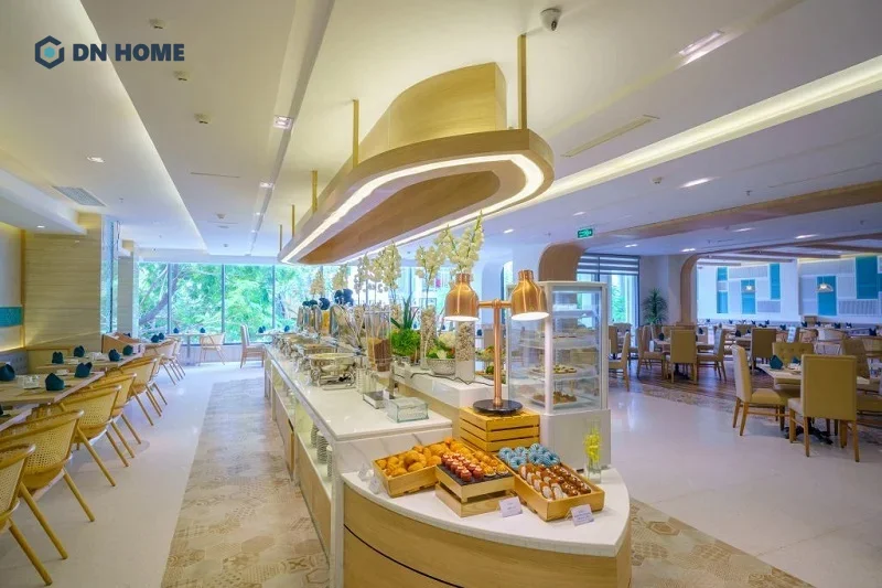 Mô hình nhà hàng buffet khi thiết kế cần đảm bảo tối ưu không gian và lối di chuyển