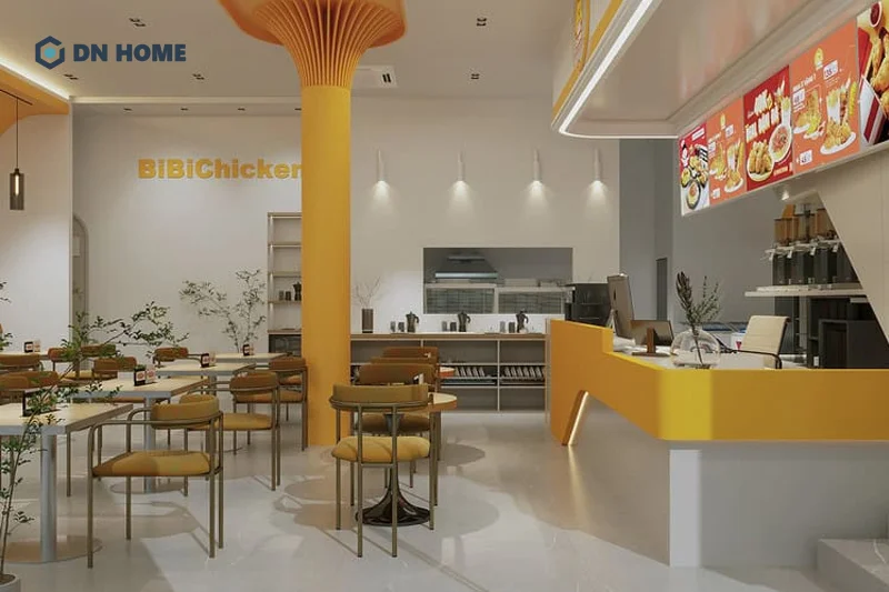 Không gian hiện đại, thoải mái là yếu tố luôn được đề cao khi thiết kế không gian nhà hàng Fast Food / Take Away 