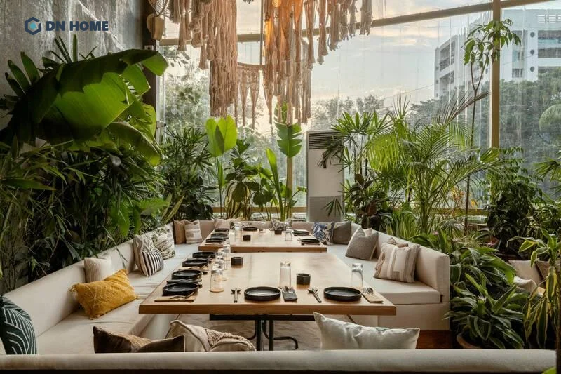 Nhà hàng sân vườn được thiết kế lấy cảm hứng từ phong cách tropical nhiệt đới