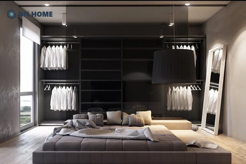 Bạn nên lựa chọn tủ âm tường cho phòng ngủ không giường để tối ưu diện tích