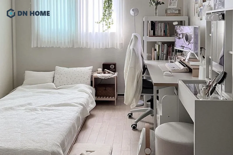 Đối với phòng ngủ nhỏ cần chú ý tận dụng tối đa nguồn ánh sáng tự nhiên để tạo cảm giác thoáng đãng