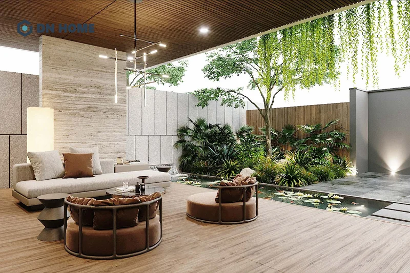 Cần thường xuyên chăm sóc cây và bảo trì định kỳ hệ thống tưới nước để giữ vẻ thẩm mỹ lâu dài cho sân vườn