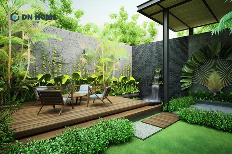 Tùy thuộc vào phong cách kiến trúc tổng thể của ngôi nhà lựa chọn phong cách thiết kế sân vườn phù hợp