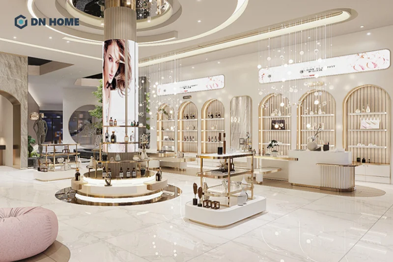 Cửa hàng nước hoa được thiết kế theo phong cách Boutique với các chi tiết trang trí tỉ mỉ, độc đáo