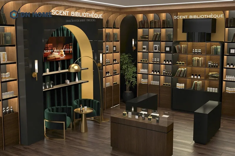 Showroom nước hoa cần được thiết kế hướng đến sự thanh lịch, tinh tế để gợi cảm giác sang trọng, đẳng cấp 
