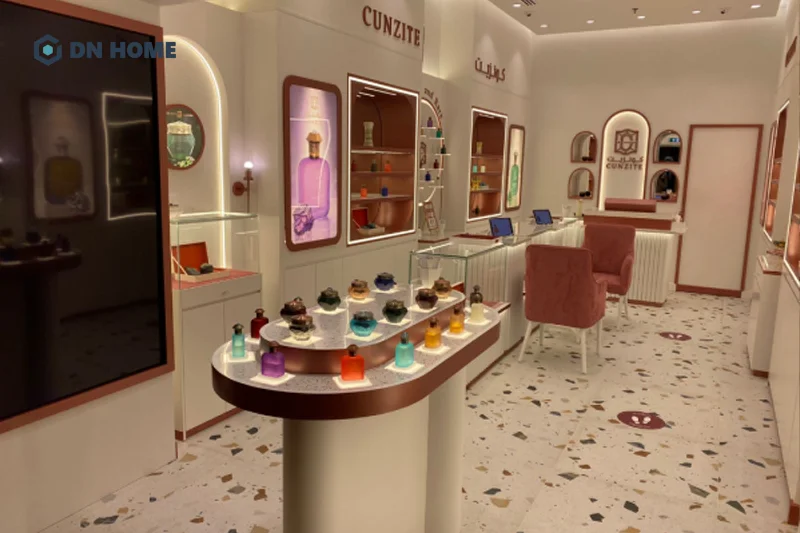 Nên thiết kế showroom nước hoa theo không gian mở để khuếch tán hương tốt hơn, tránh gây ngộp ngạt mùi hương