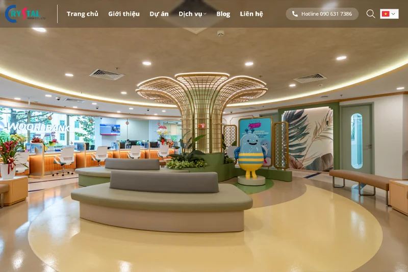 Công ty thiết kế nội thất văn phòng Crystal Design mang đến giải pháp thiết kế mang đậm dấu ấn thương hiệu
