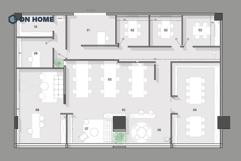Cần bố trí không gian các khu vực chức năng văn phòng một cách khoa học, hợp lý