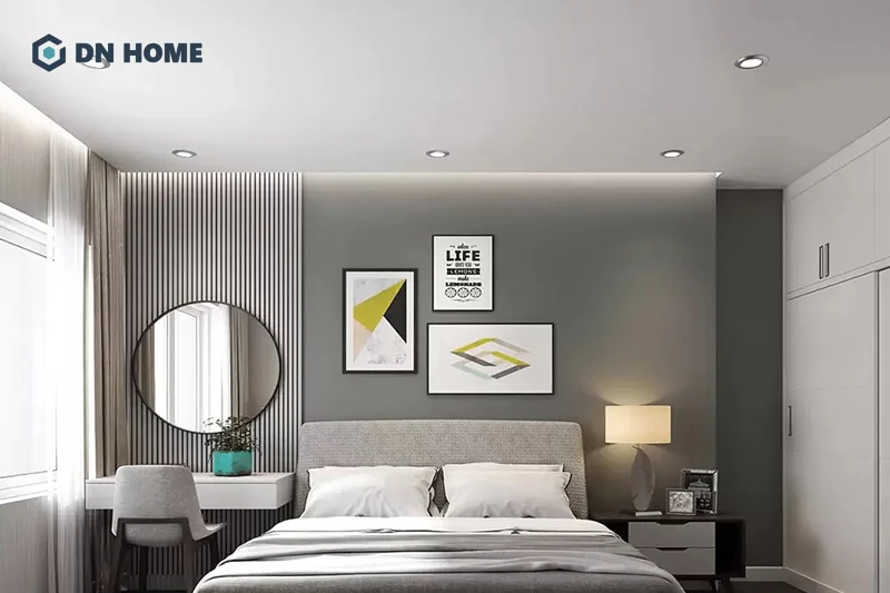 Mẫu trần thạch cao phẳng đẹp phòng ngủ với thiết kế đơn giản, nổi bật vẻ đẹp tinh tế