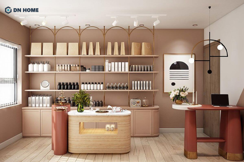 Phong cách thiết kế Wabi Sabi giúp cửa hàng mỹ phẩm sở hữu vẻ đẹp mộc mạc, ấn tượng