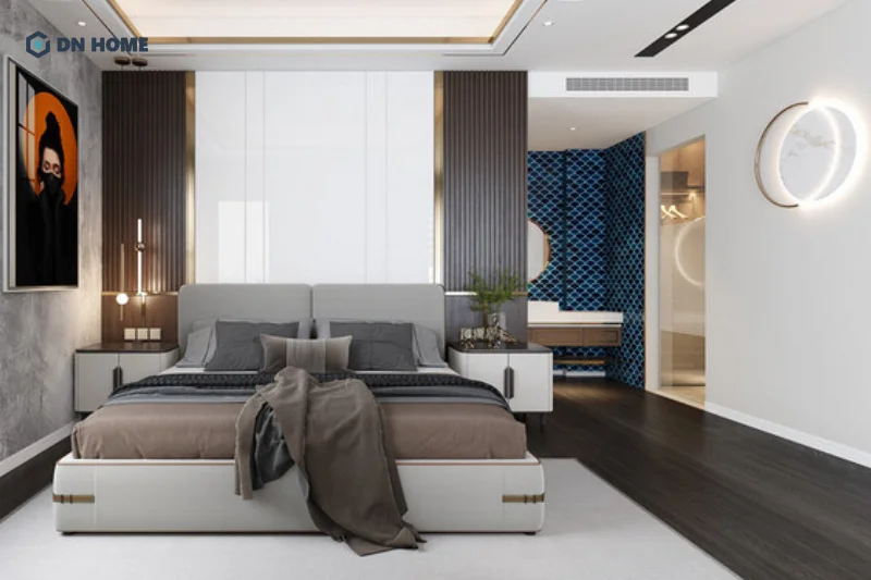 Giường ngủ nên đặt xa nhà vệ sinh để tránh cảm giác ẩm mốc và vi khuẩn ảnh hưởng đến sức khỏe