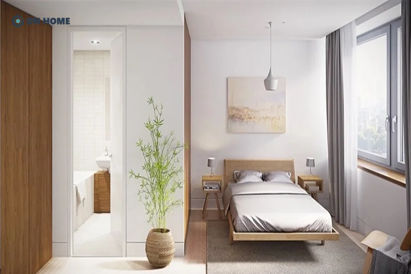 Nhà vệ sinh trong không gian phòng ngủ 12m2 chỉ nên có diện tích 2-3 mét vuông