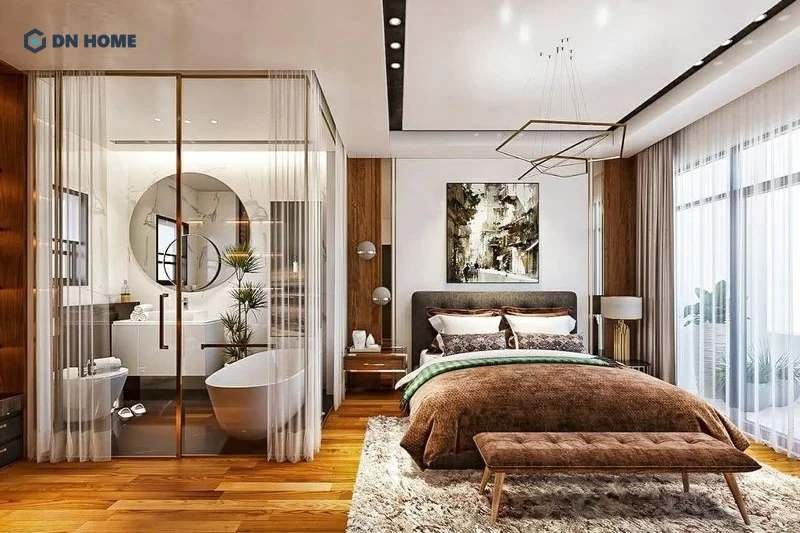 Cần lưu ý, khi thiết kế nhà vệ sinh khép kín thì phòng ngủ cần có diện tích tối thiểu 16m2