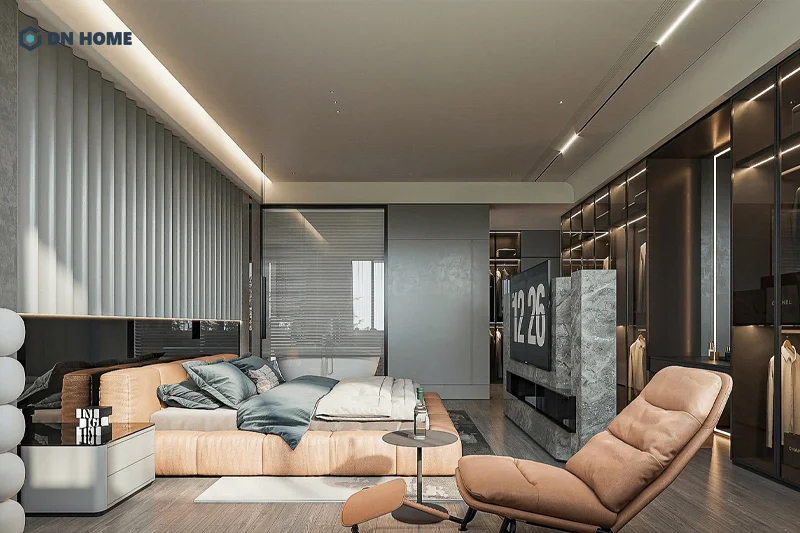 Thiết kế nhà vệ sinh 25m2 có nhà vệ sinh khép kín theo phong cách sang trọng, xa hoa