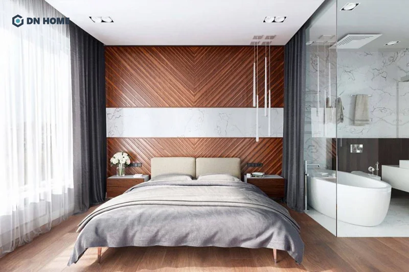 Ưu điểm nổi bật nhất của việc thiết kế phòng ngủ có nhà vệ sinh khép kín là sự tiện lợi, riêng tư