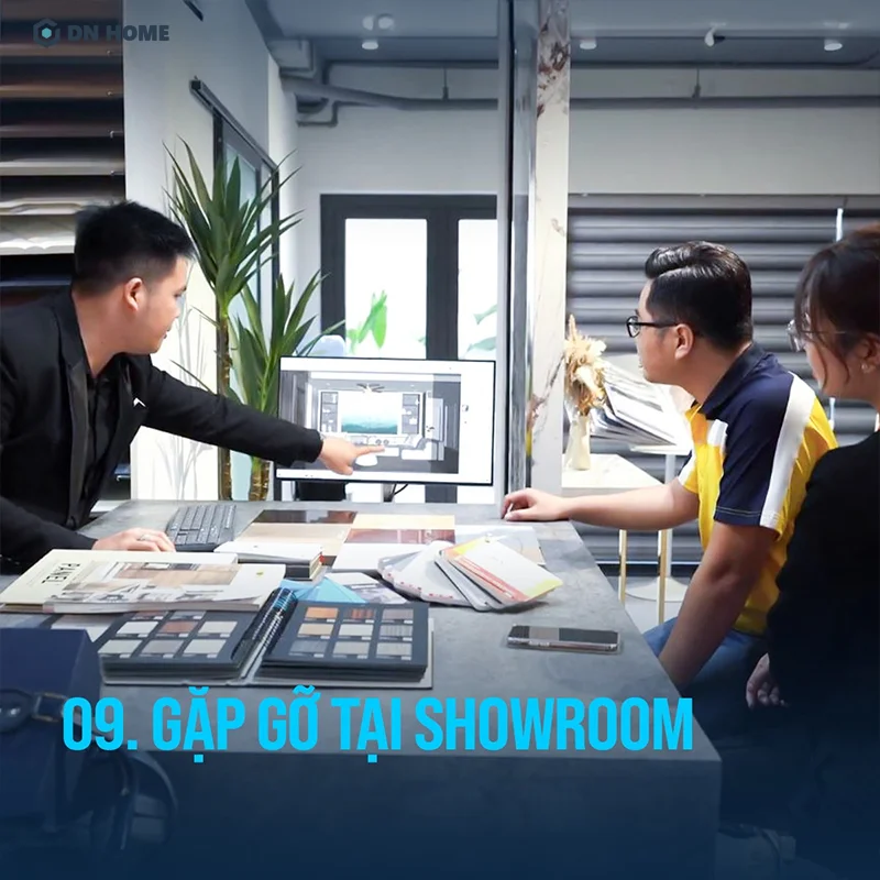 Chủ doanh nghiệp gặp gỡ trực tiếp đội ngũ Nội Thất Điểm Nhấn tại showroom để lựa chọn vật liệu, nội thất Chủ doanh nghiệp gặp gỡ trực tiếp đội ngũ Nội Thất Điểm Nhấn tại showroom để lựa chọn vật liệu, nội thất