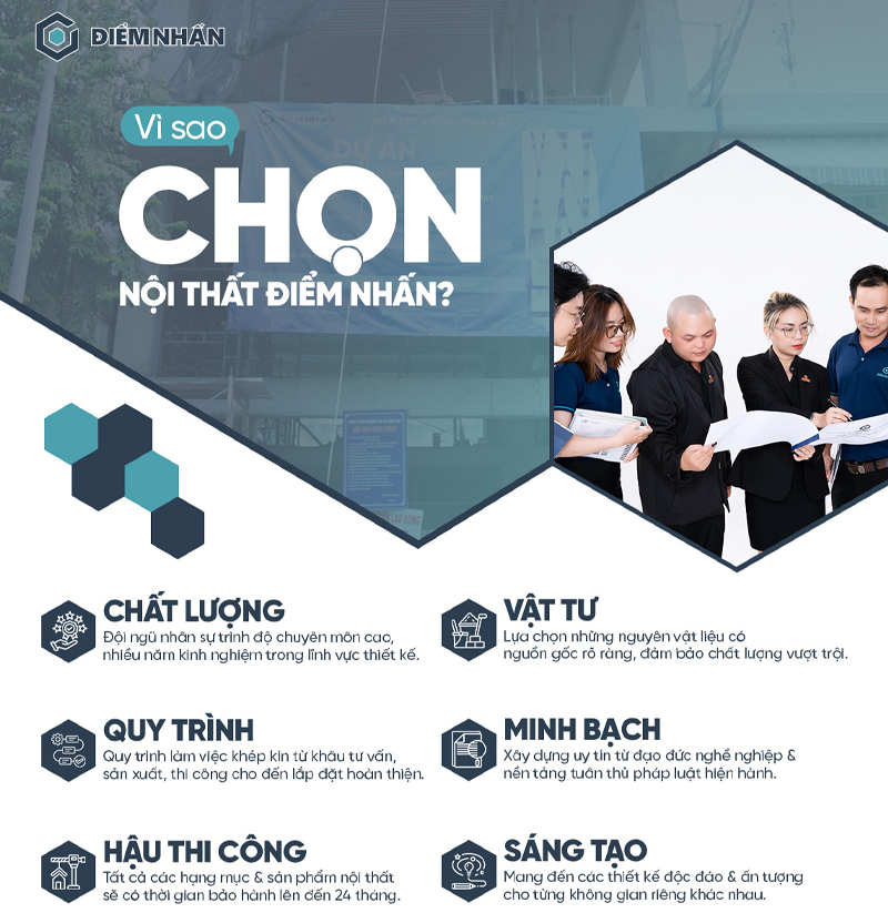 Lựa chọn đơn vị thiết kế - thi công uy tín như Nội Thất Điểm Nhấn là cách tối ưu chi phí tốt nhất dành cho doanh nghiệp