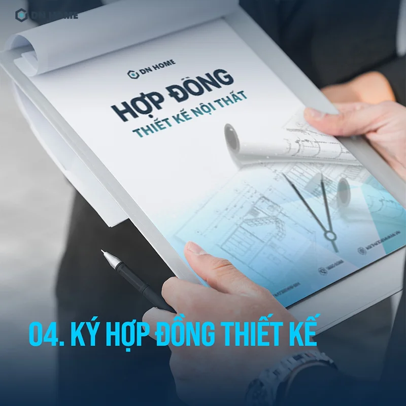 Hai bên tiến hành ký kết hợp đồng thiết kế sau khi đã thống nhất phương án và chi phí thiết kế