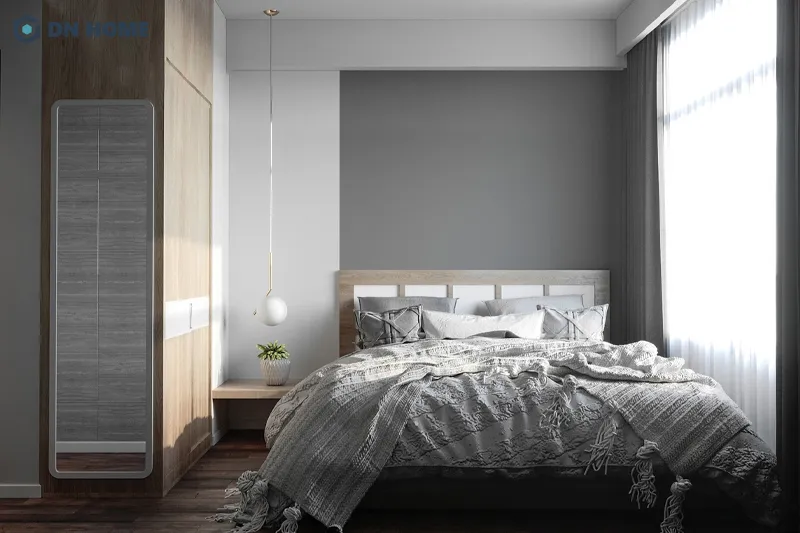 Giường kích thước lớn được sử dụng phổ biến trong thiết kế nội thất căn hộ 65m2